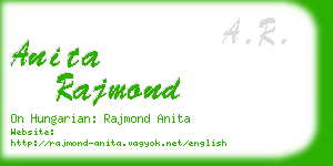 anita rajmond business card